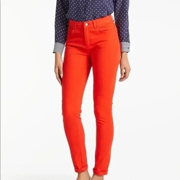 Boden The Soho Skinny Ankle Mid Rise Stretch Denim Jeans Pockets 8 P Red #4126 - Picture 12 of 15